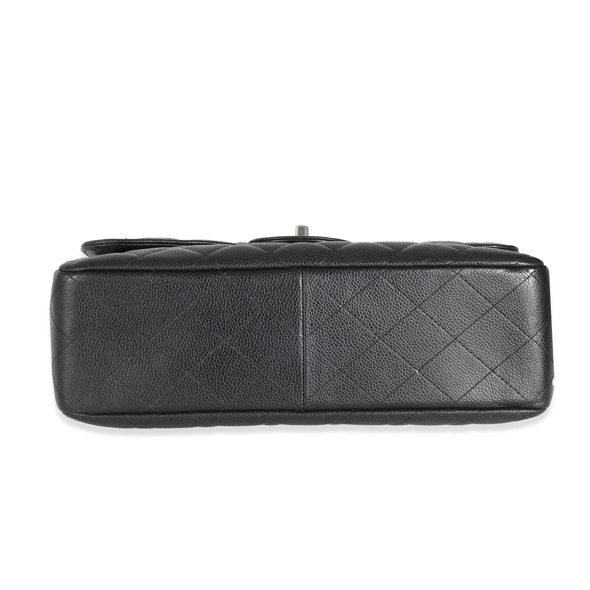 Black Quilted Caviar Jumbo Classic Single Flap