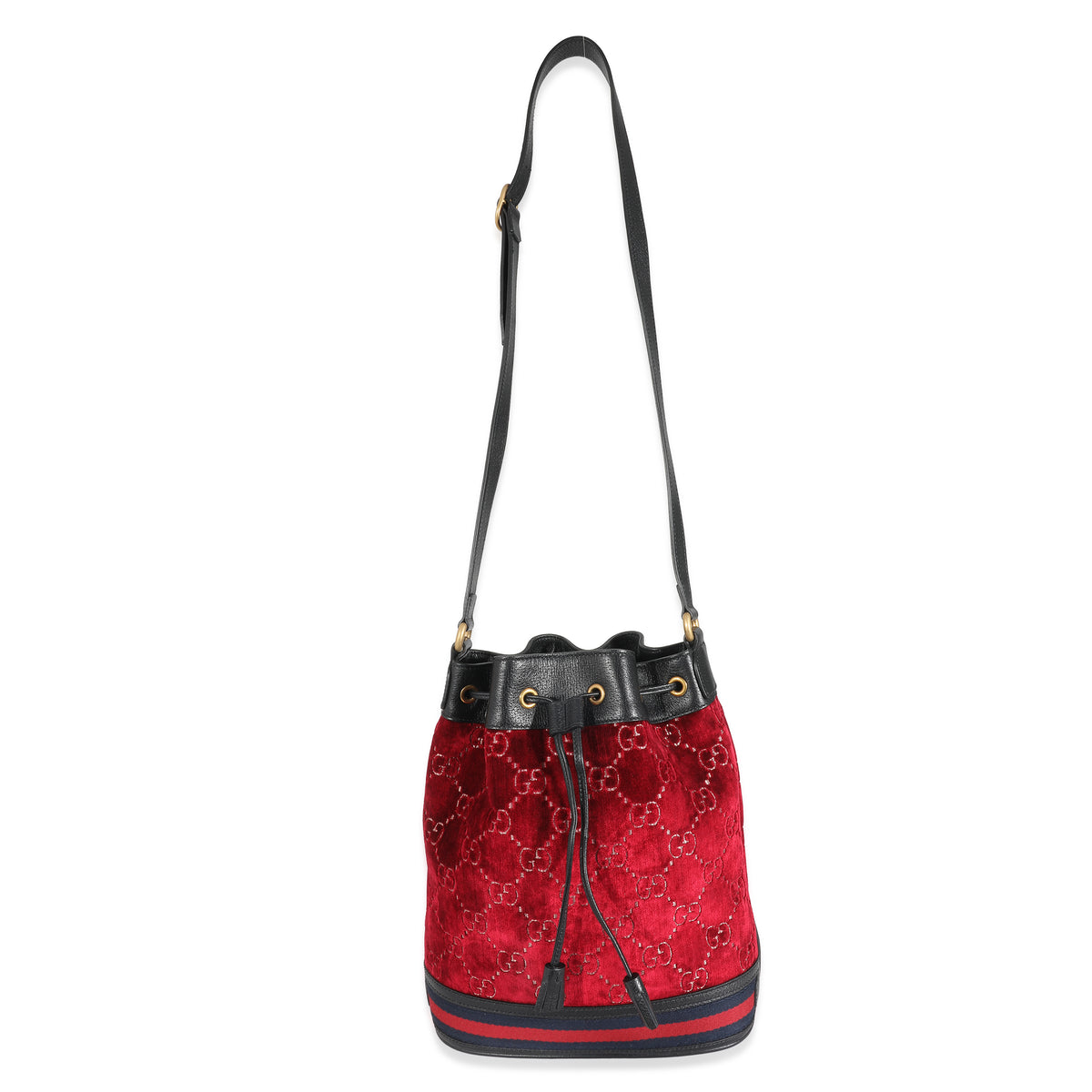 Red Velvet GG Monogram Bucket Bag