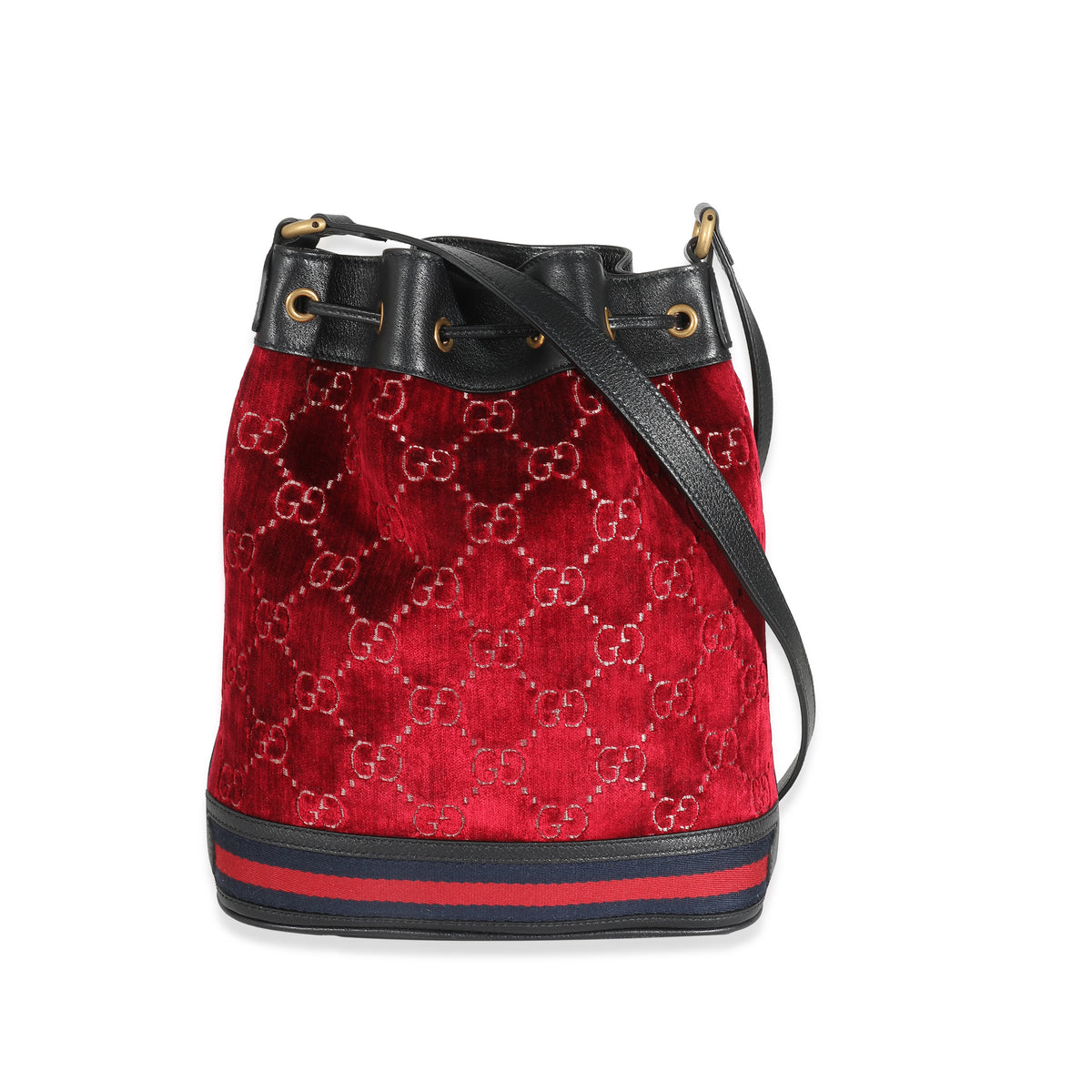 Red Velvet GG Monogram Bucket Bag