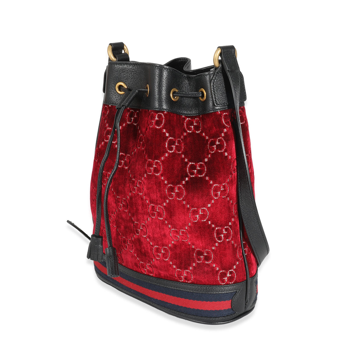 Red Velvet GG Monogram Bucket Bag