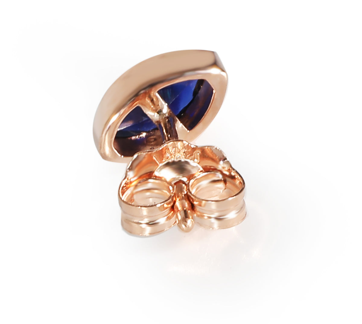 Marquise Shaped Lab Created Sapphire Single Stud in 14K Rose Gold 0.28 Ct