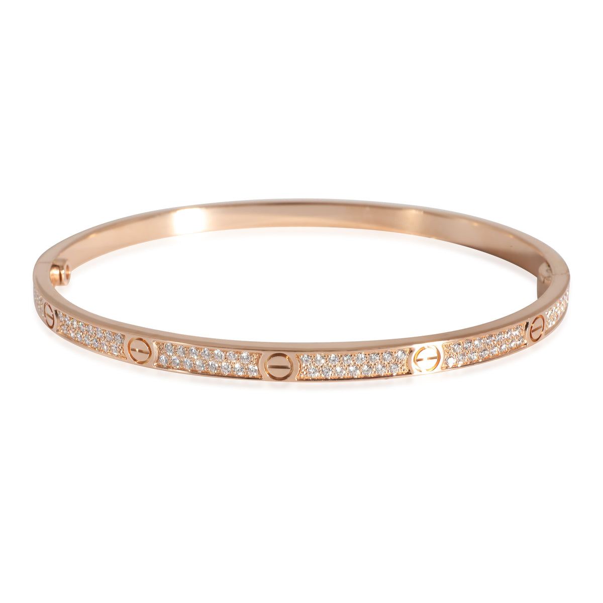 Love Bracelet, Small Model, Paved (Rose Gold)