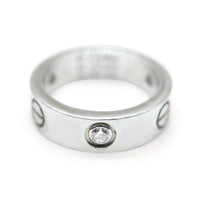 Cariter Love Ring With 3 Diamonds in 18K White Gold 0.22 Ctw