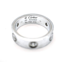 Cariter Love Ring With 3 Diamonds in 18K White Gold 0.22 Ctw