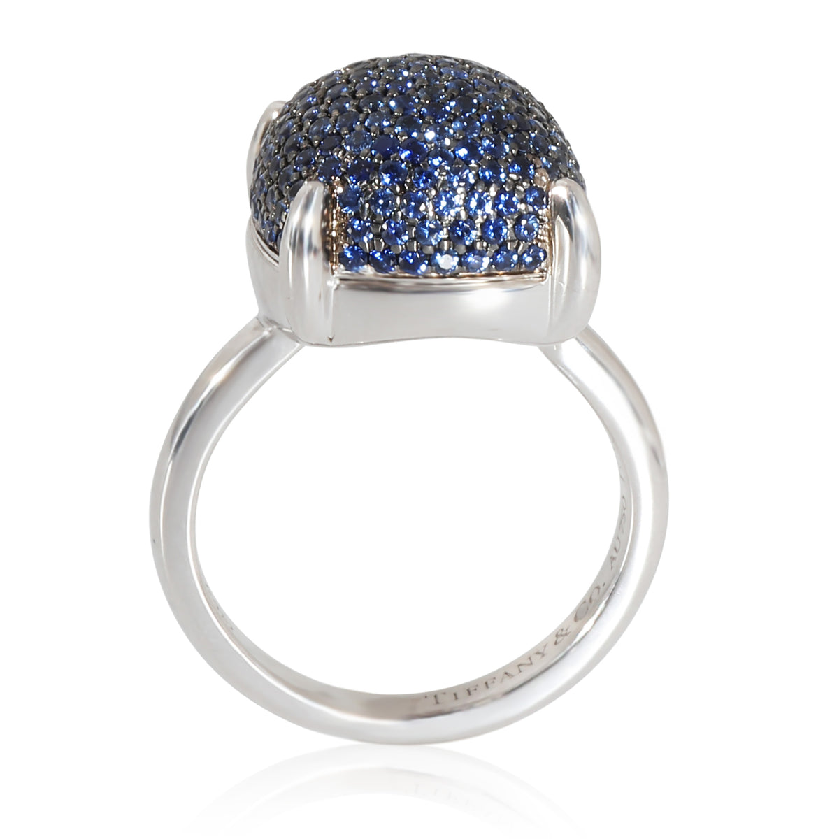 Paloma Picasso Sugar Stack Blue Sapphire Ring in 18k White Gold