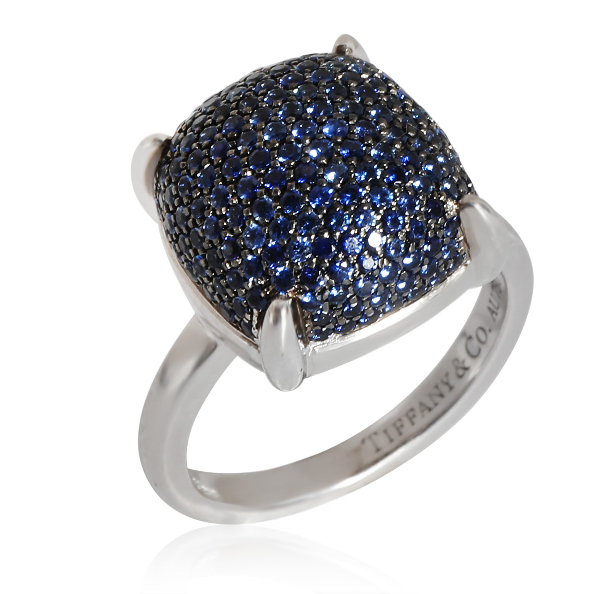 Paloma Picasso Sugar Stack Blue Sapphire Ring in 18k White Gold