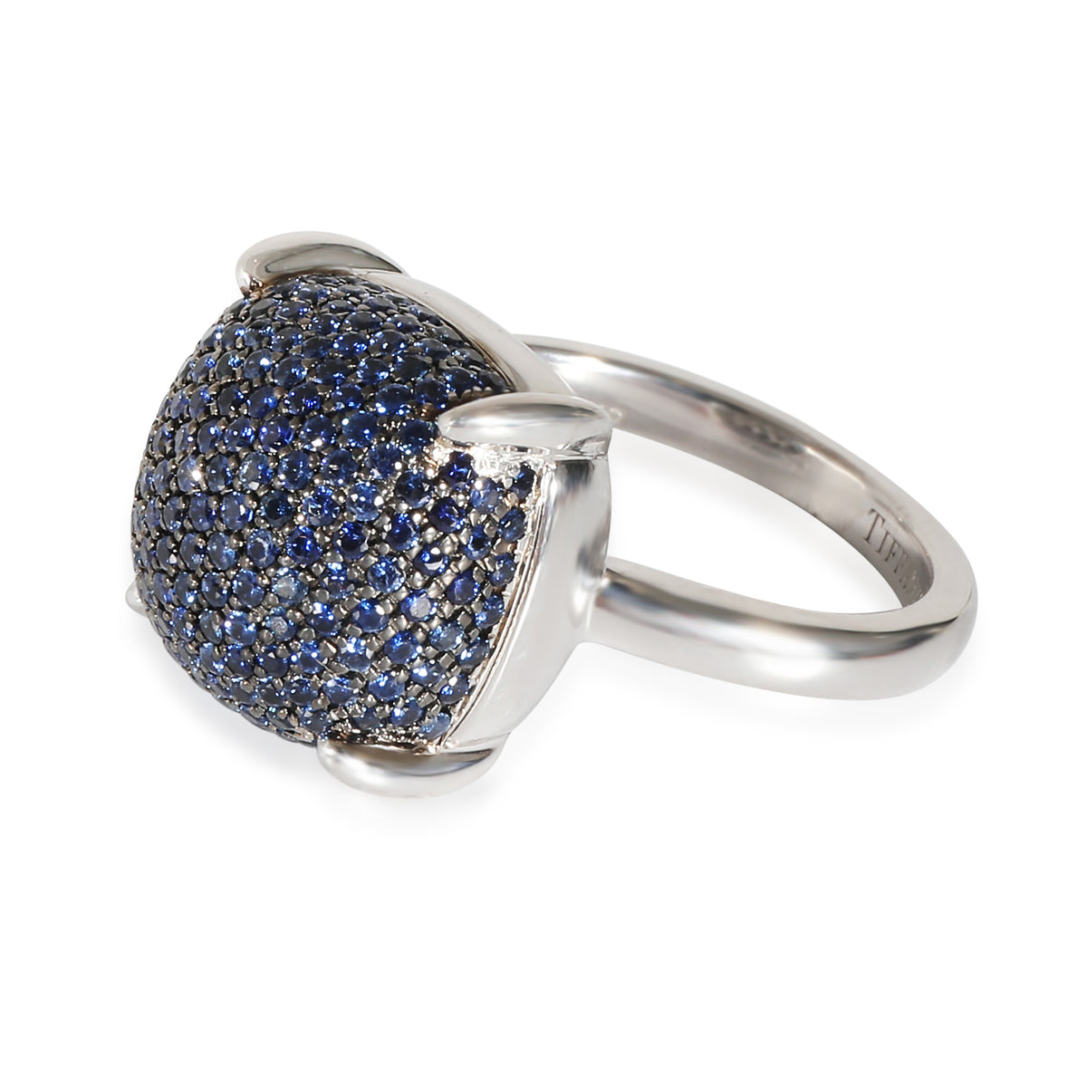 Paloma Picasso Sugar Stack Blue Sapphire Ring in 18k White Gold