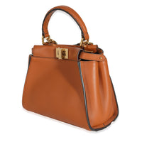 Brown Vitello Canvas FF Mini Peekaboo Iconic Satchel