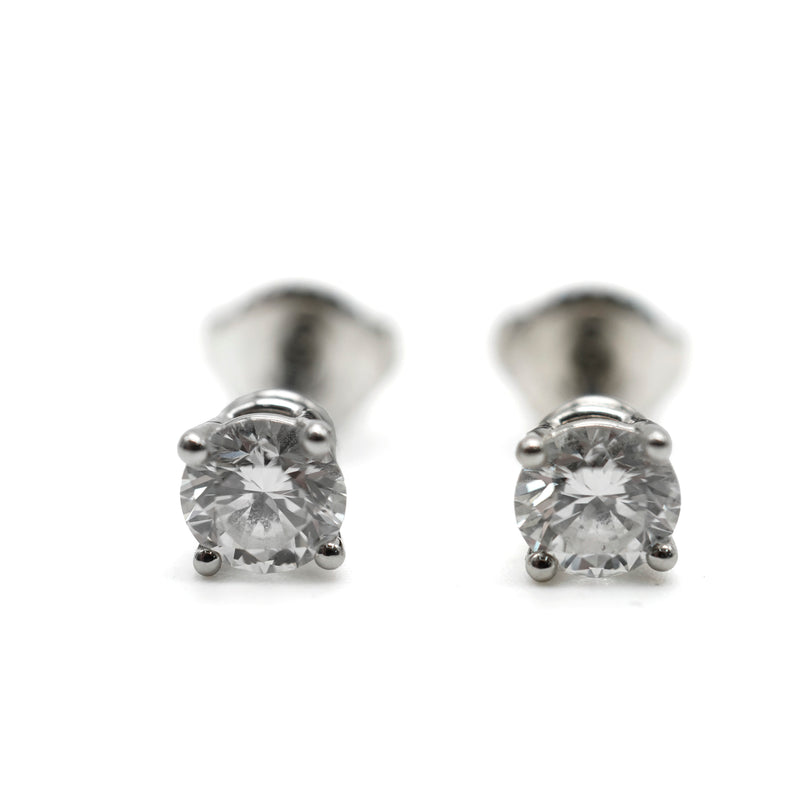 Harry Winston Round Diamond Stud Earrings in Platinum