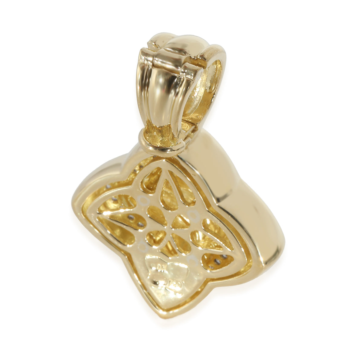 Quatrefoil Enhancer Pendant in 18k Yellow Gold 0.50 CTW