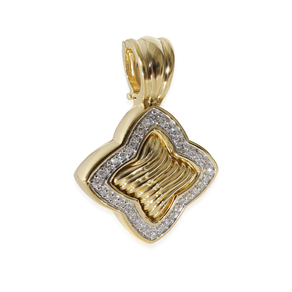 Quatrefoil Enhancer Pendant in 18k Yellow Gold 0.50 CTW