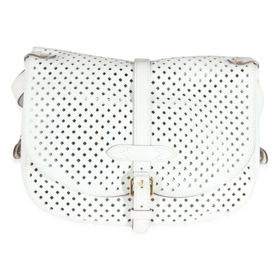 White Perforated Leather Sofia Coppola Flore Saumur