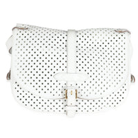 White Perforated Leather Sofia Coppola Flore Saumur