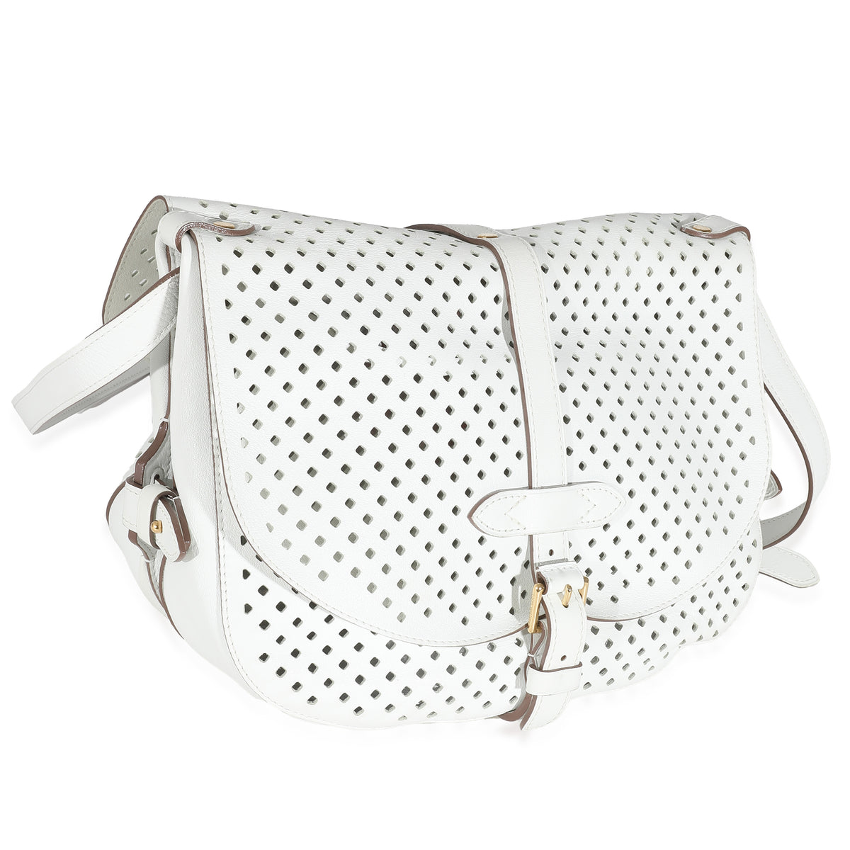 White Perforated Leather Sofia Coppola Flore Saumur