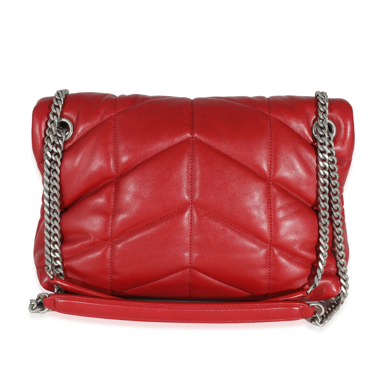 Red Quilted Lambskin Small Loulou Puffer