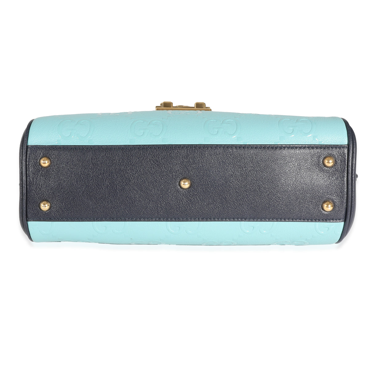 Blue Wonka Grain Calfskin GG Monogram Top Handle Bag