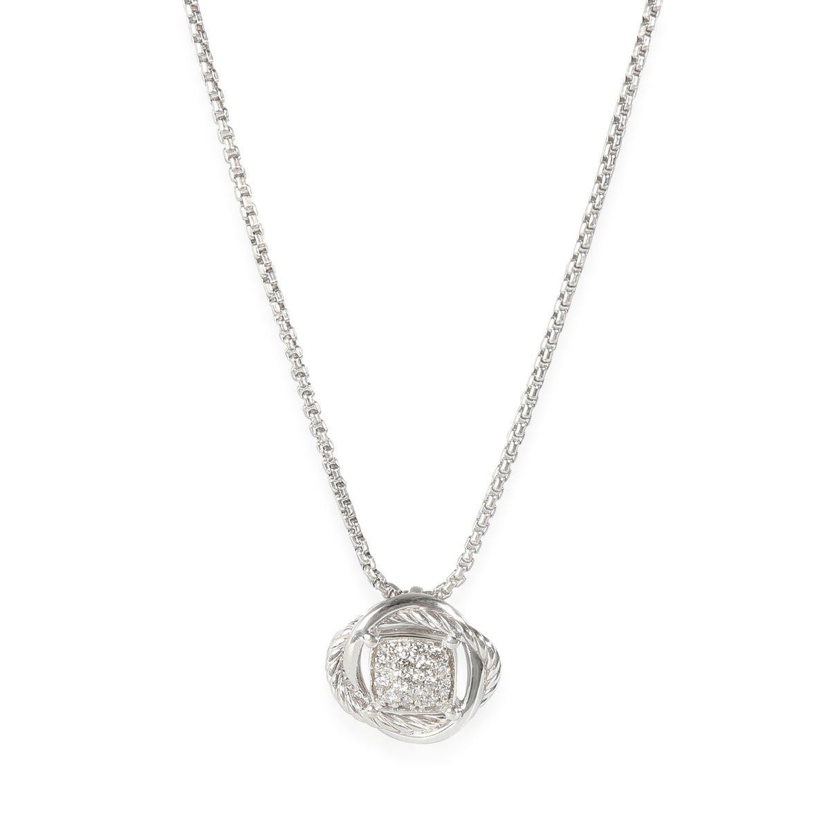 David Yurman Infinity Pendant in Sterling Silver 0.15 CTW