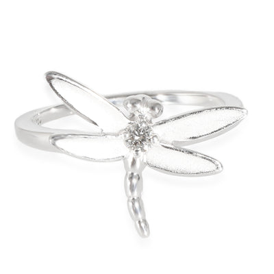 Dragonfly Ring in 18k White Gold 0.08 CTW