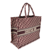 Christian Dior Burgundy Oblique Canvas Large Book Tote