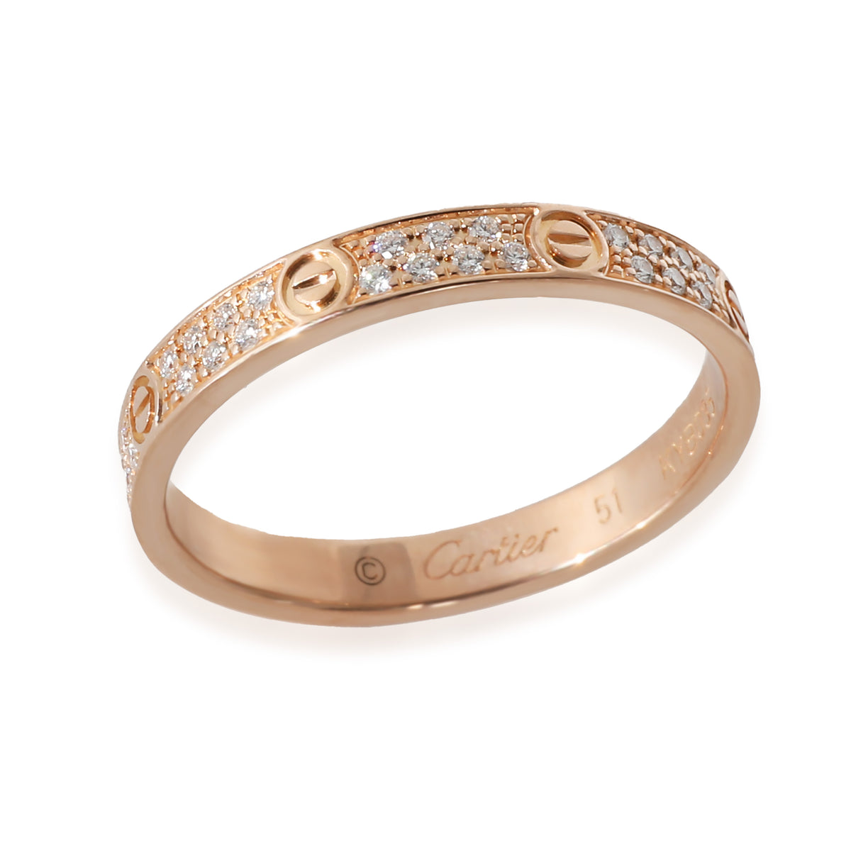 Cartier Love Ring, Small Model  in 18K Rose Gold 0.19 CTW