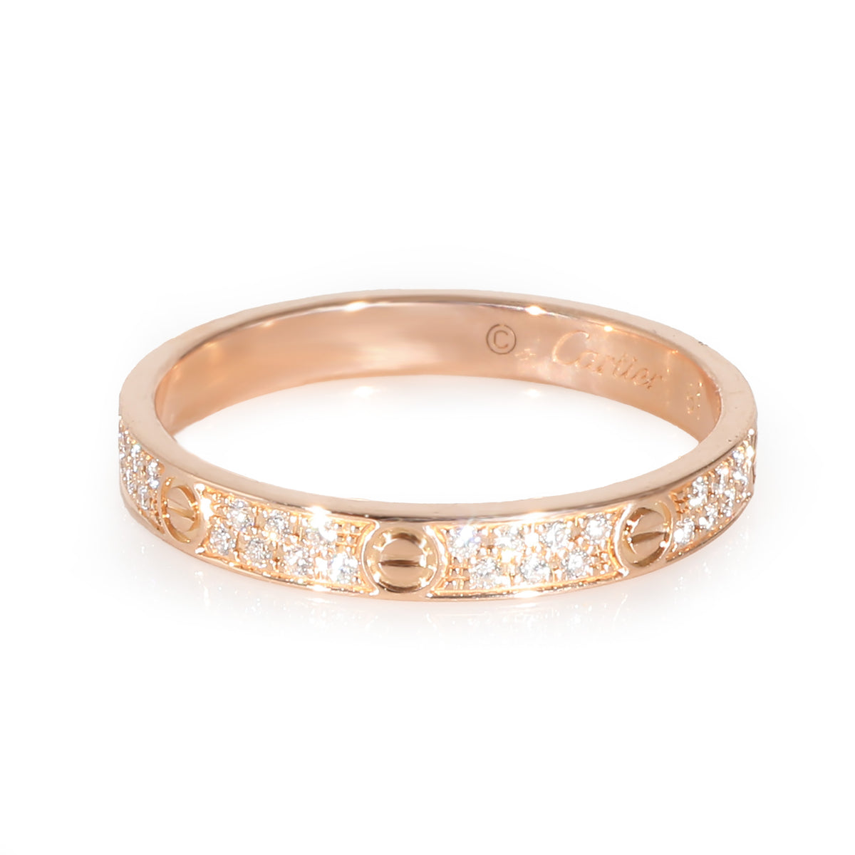 Cartier Love Ring, Small Model  in 18K Rose Gold 0.19 CTW