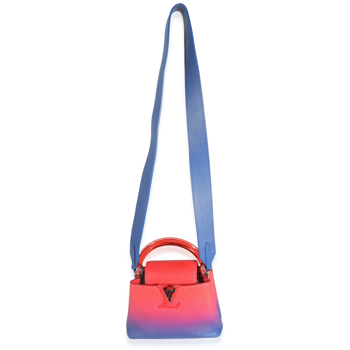 Louis Vuitton Blue Red Ombre Taurillon Mini Capucines Handbag box