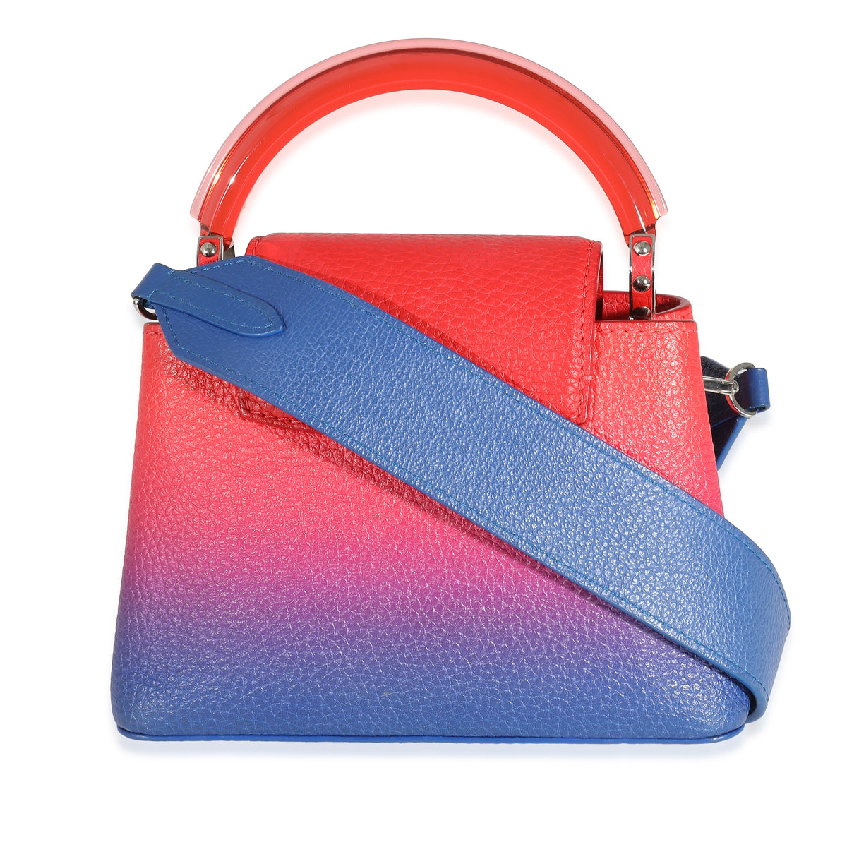 Louis Vuitton Blue Red Ombre Taurillon Mini Capucines Handbag stamp