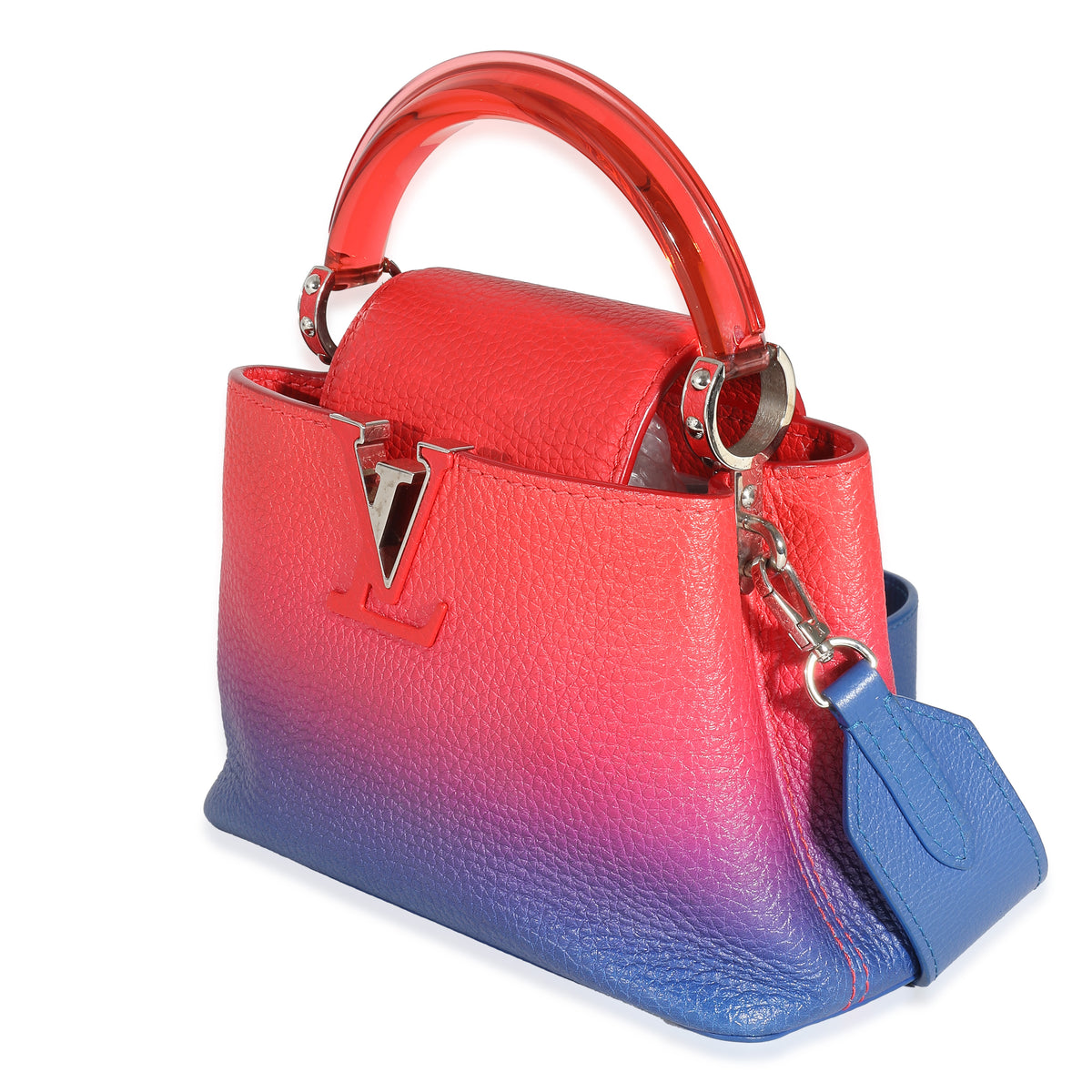 Louis Vuitton Blue Red Ombre Taurillon Mini Capucines Handbag sv