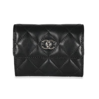 Chanel Black Quilted Lambskin Mini Clutch With Chain