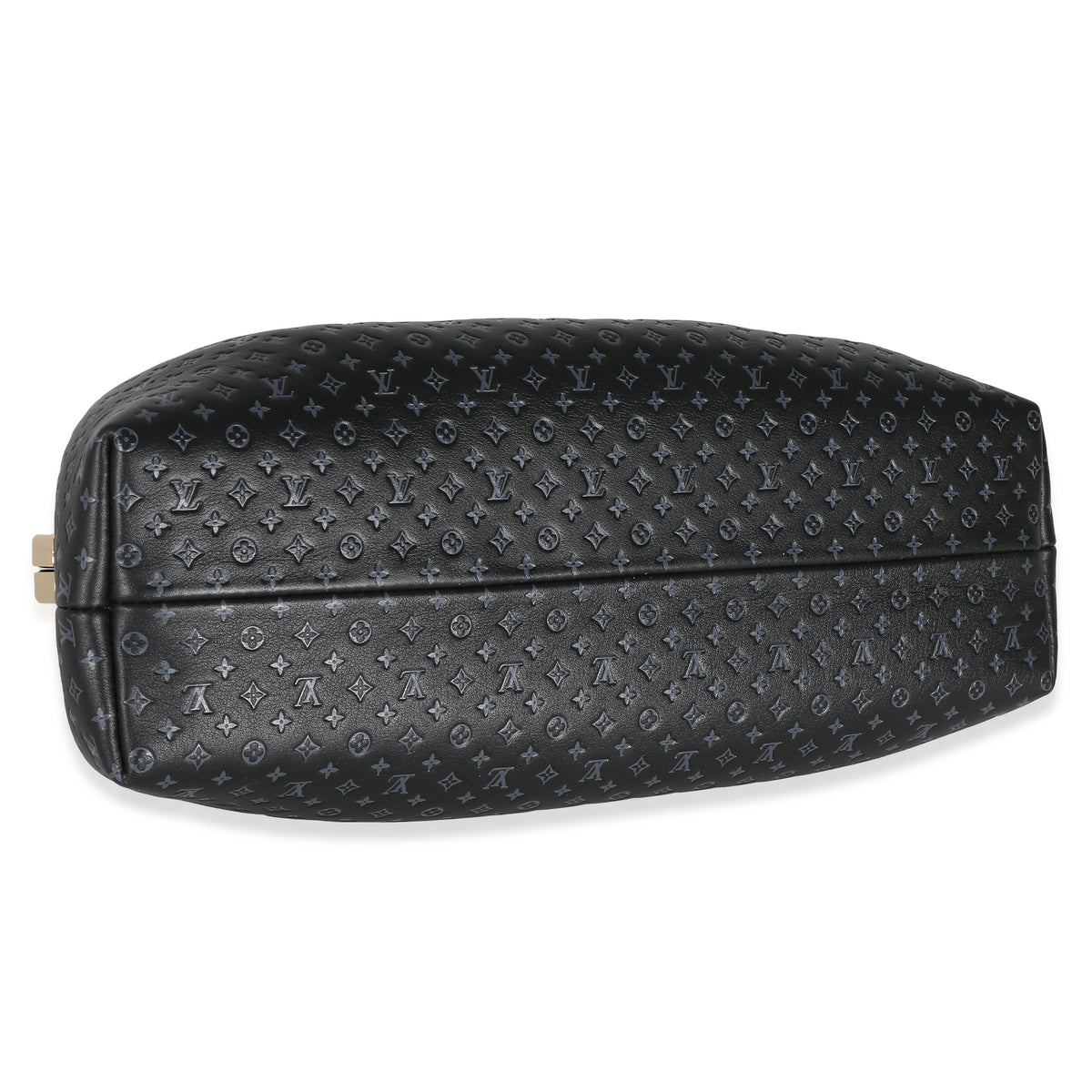 Black Embossed Calfskin Nanogram Clutch