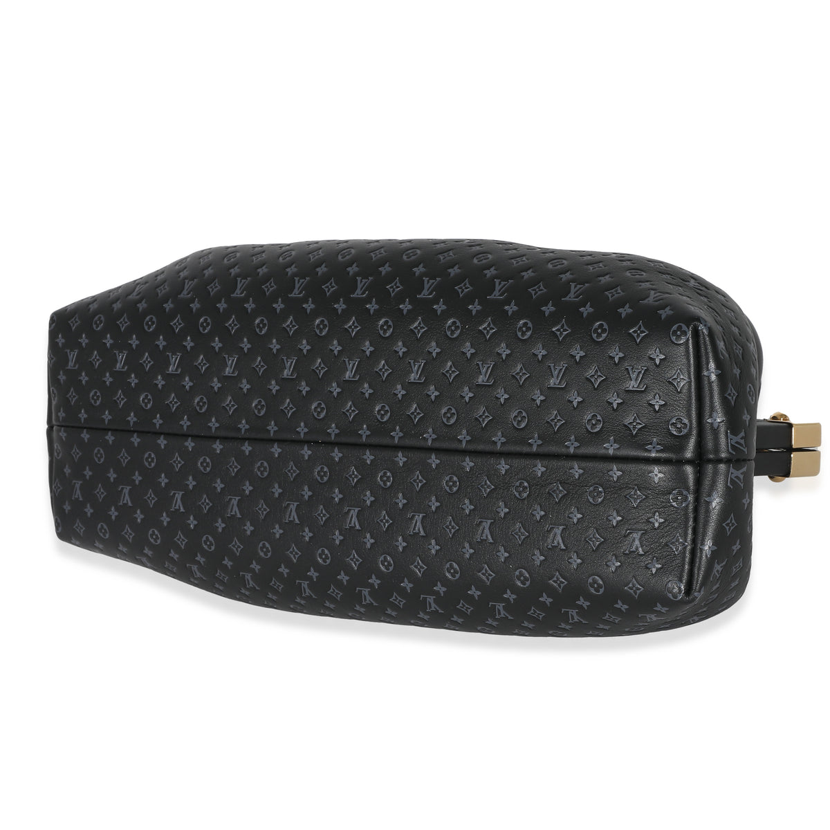 Black Embossed Calfskin Nanogram Clutch