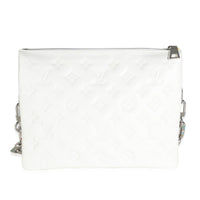 x YK White Monogram Embossed Puffy Lambskin Coussin PM