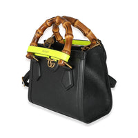 Black Yellow Fluo Wonka Grain Calfskin Mini Diana Tote