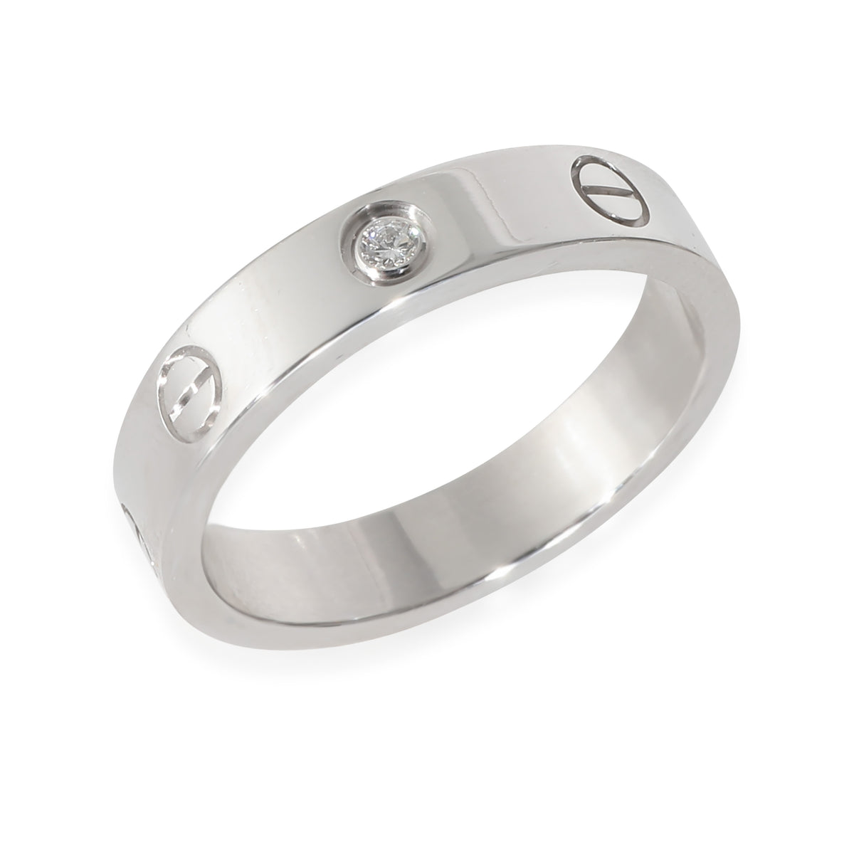 Love Band in 18K White Gold 0.02 CTW