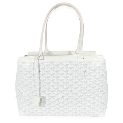 Goyard Blanc Goyardine Canvas Bellechasse PM