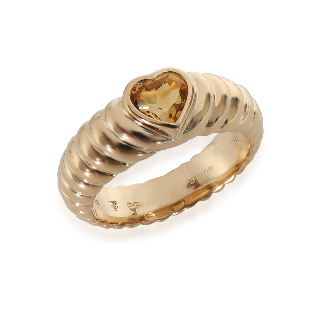 Tiffany & Co. Vintage Heart Shaped Citrine Ring in 18K Yellow Gold