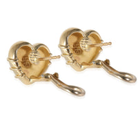 Vintage Arrow Wrapped Heart Earrings in 18K Yellow Gold