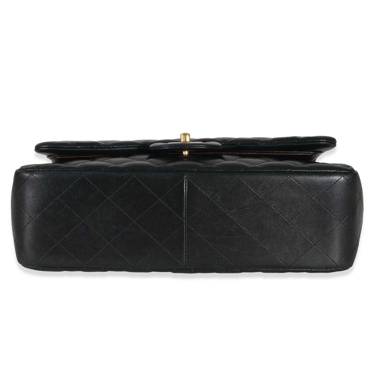 Black Quilted Lambskin Jumbo Double Flap Bag