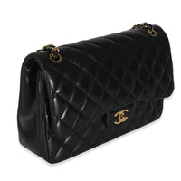 Black Quilted Lambskin Jumbo Double Flap Bag