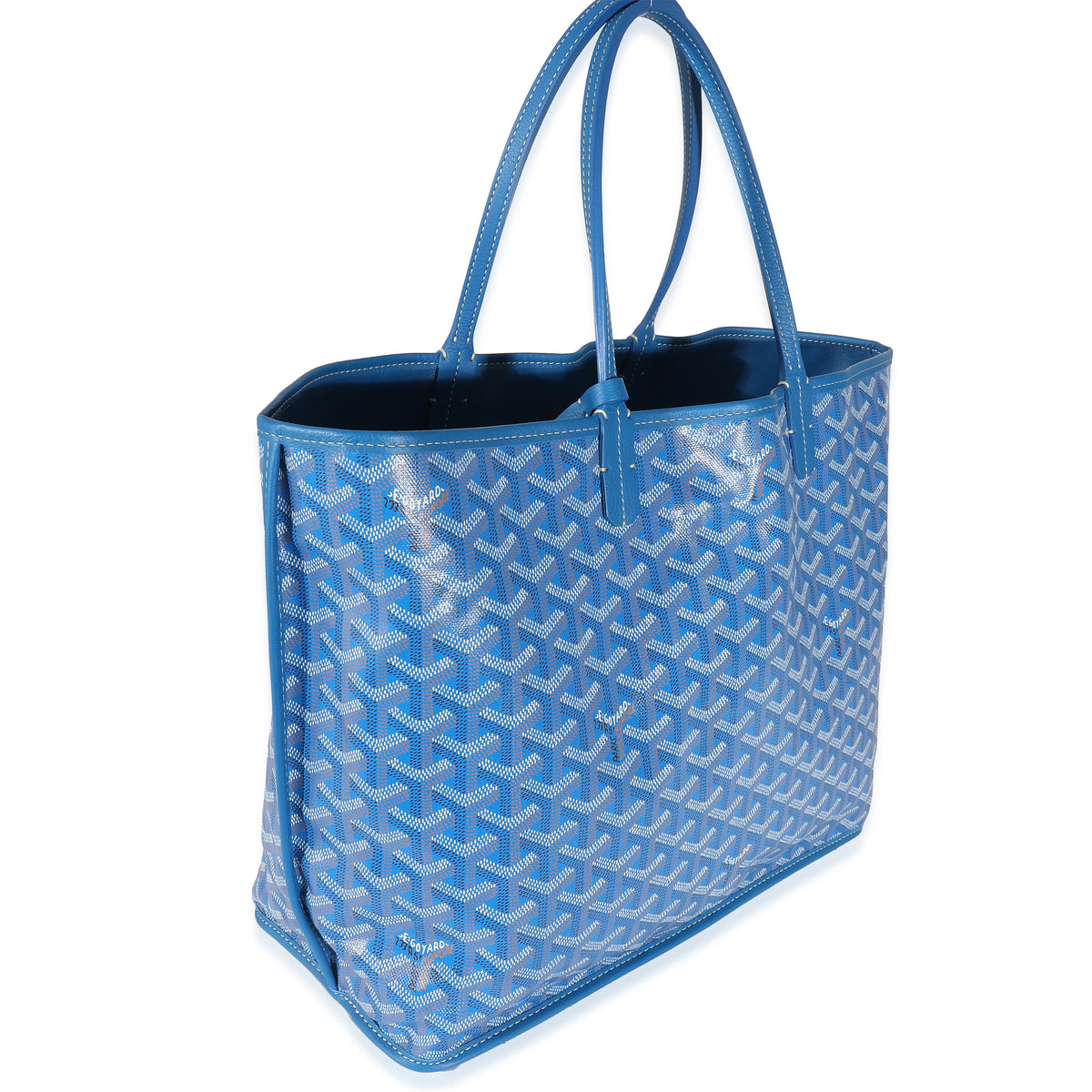 Goyard Blue Goyardine Canvas Reversible Anjou PM