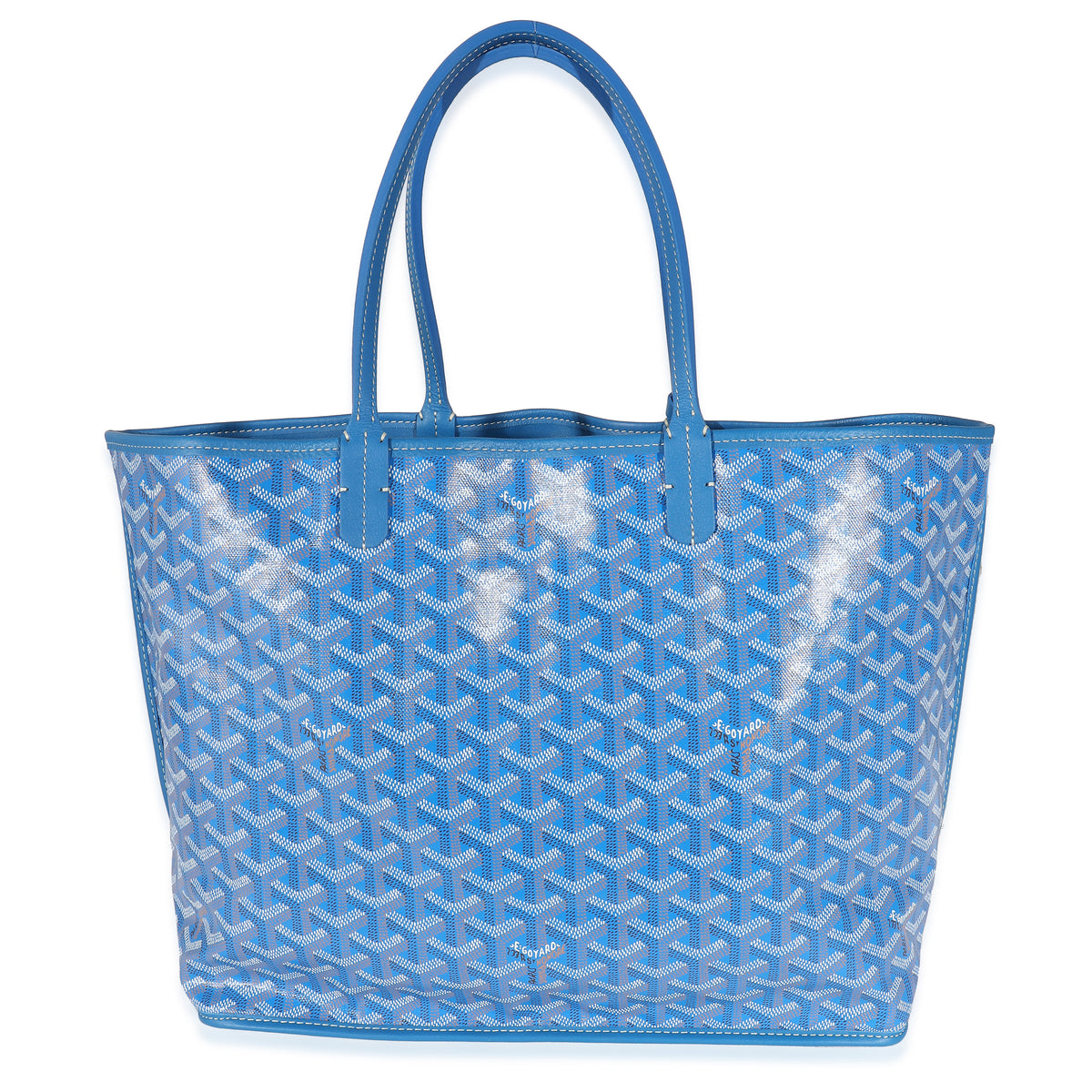 Goyard Blue Goyardine Canvas Reversible Anjou PM