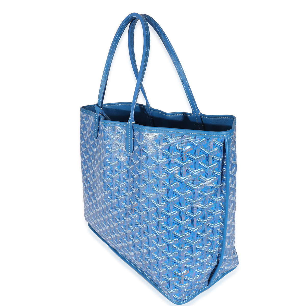 Goyard Blue Goyardine Canvas Reversible Anjou PM