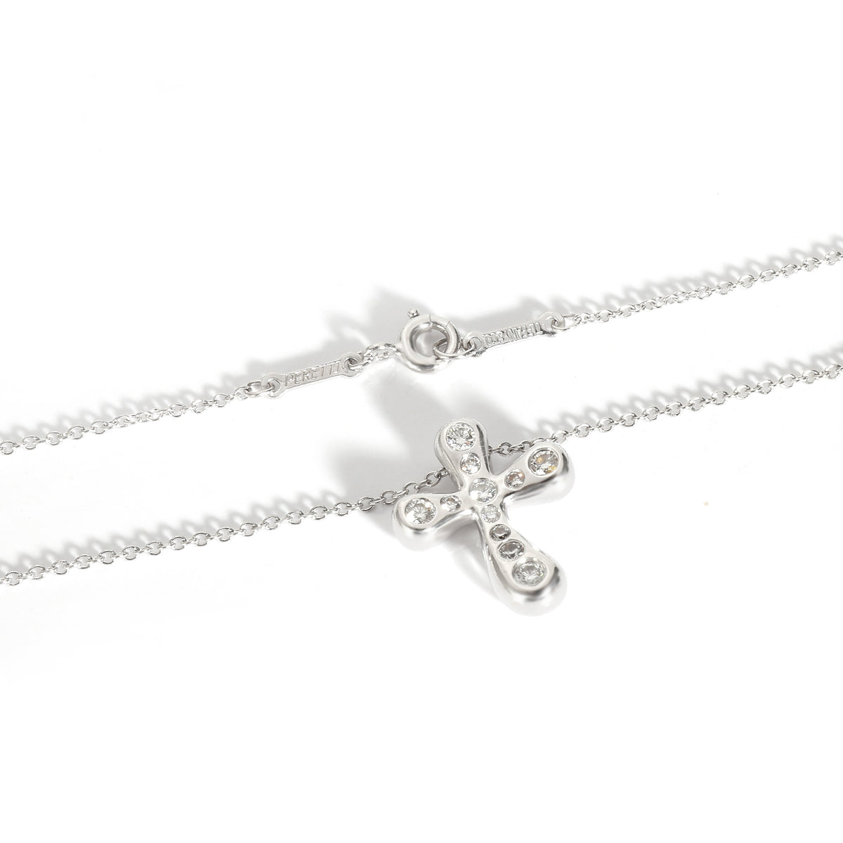 Elsa Peretti Cross Pendant in  Platinum 0.25 CTW