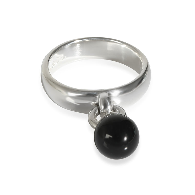 Tiffany & Co. Vintage Onyx Charm Ring in  Sterling Silver