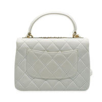 White Quilted Lambskin Small CC Trendy Flap Bag