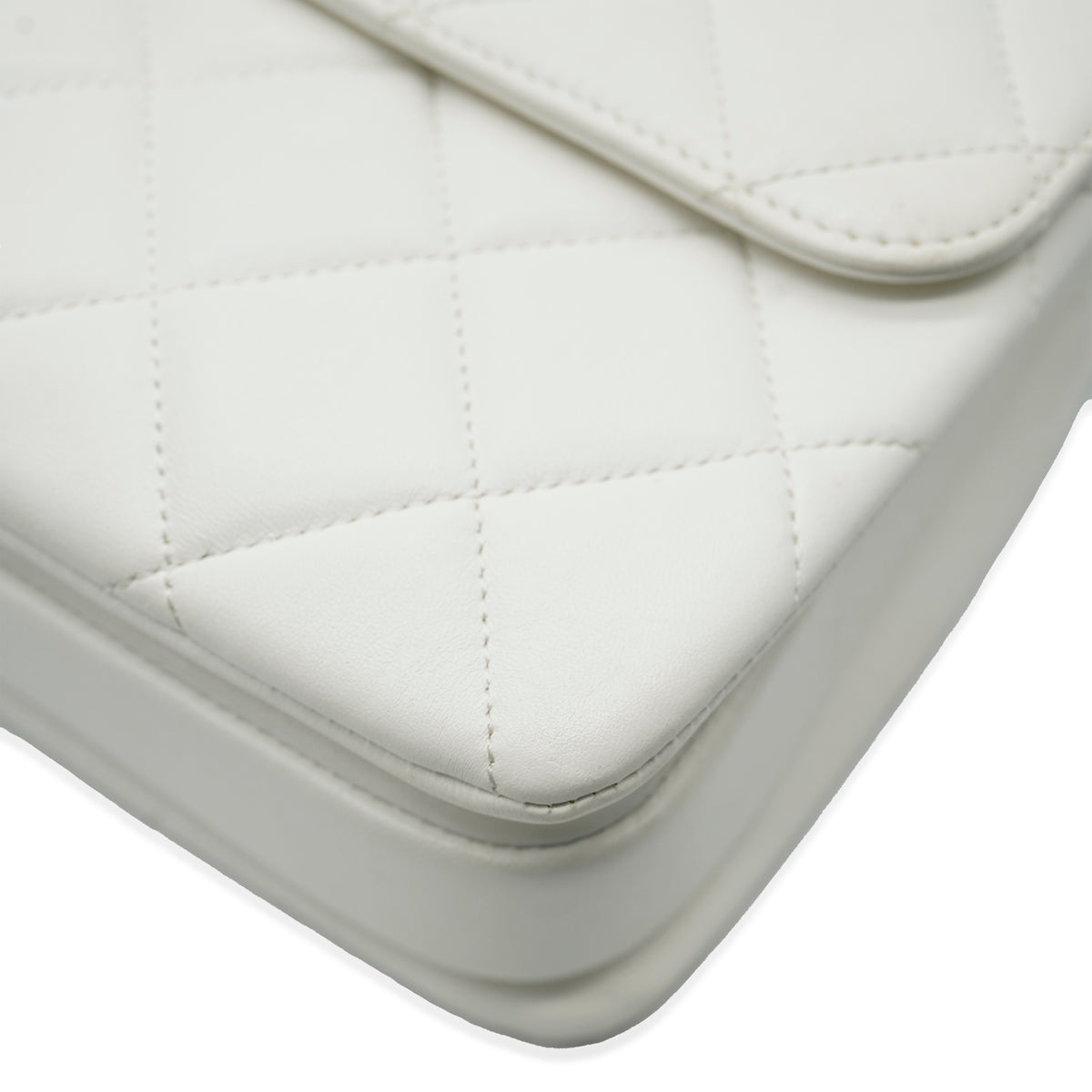 White Quilted Lambskin Small CC Trendy Flap Bag