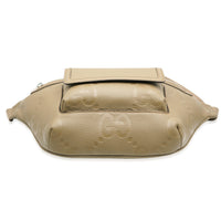 Taupe Piuma Calfskin Jumbo GG Embossed Pocket Belt Bag