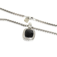 Albion Onyx Pendant on a Box Chain in  Sterling Silver 0.25 CTW