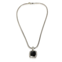 Albion Onyx Pendant on a Box Chain in  Sterling Silver 0.25 CTW