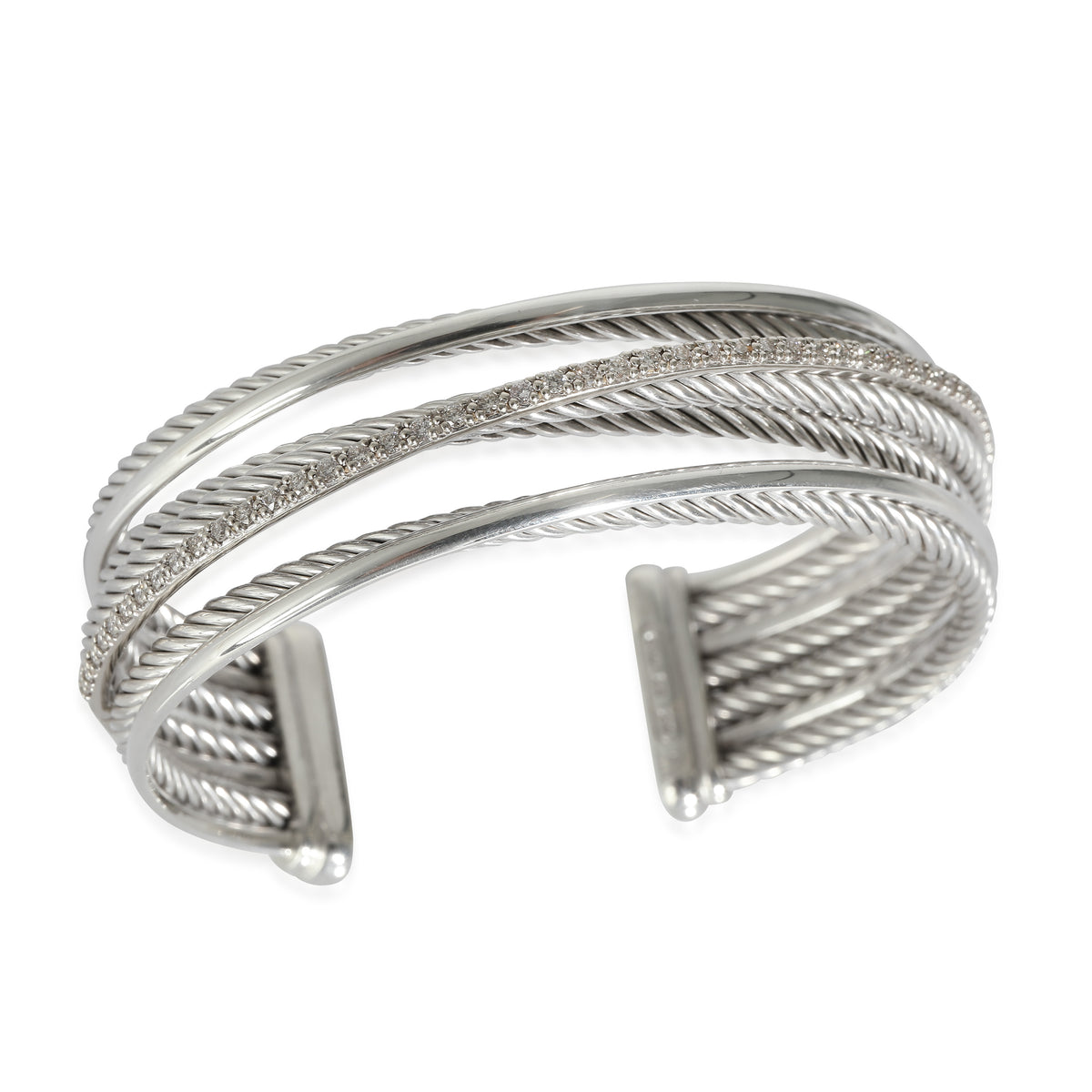 Crossover Bracelet in  Sterling Silver 0.65 CTW